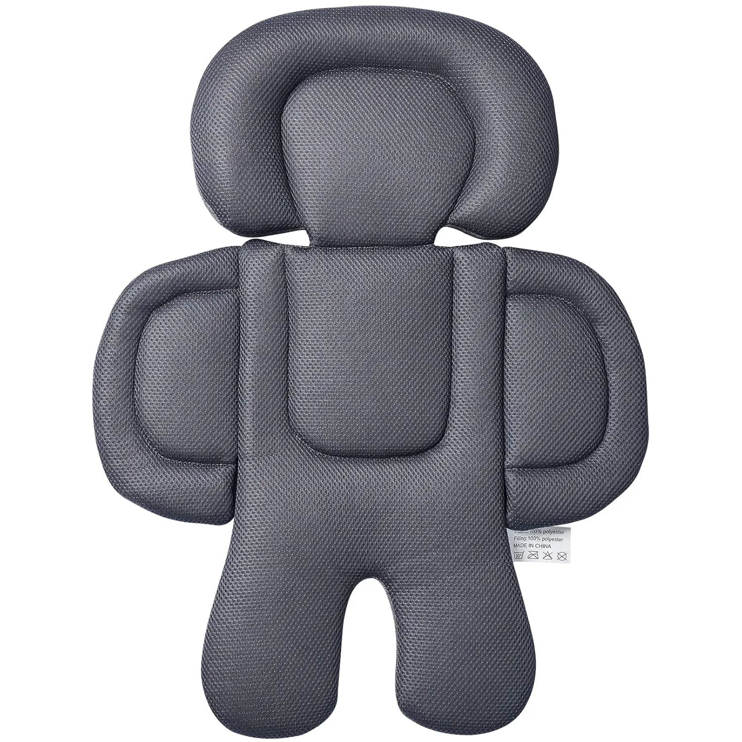 Innokids Head and Body Supports for Infant, 2-in-1 Reversible Baby Seat Insert Stroller Soft Cushion Suitable for All The Season (Gray/Black)