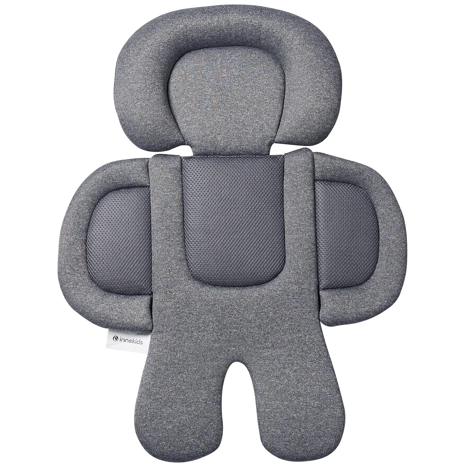 Innokids Head and Body Supports for Infant, 2-in-1 Reversible Baby Seat Insert Stroller Soft Cushion Suitable for All The Season (Gray/Black)