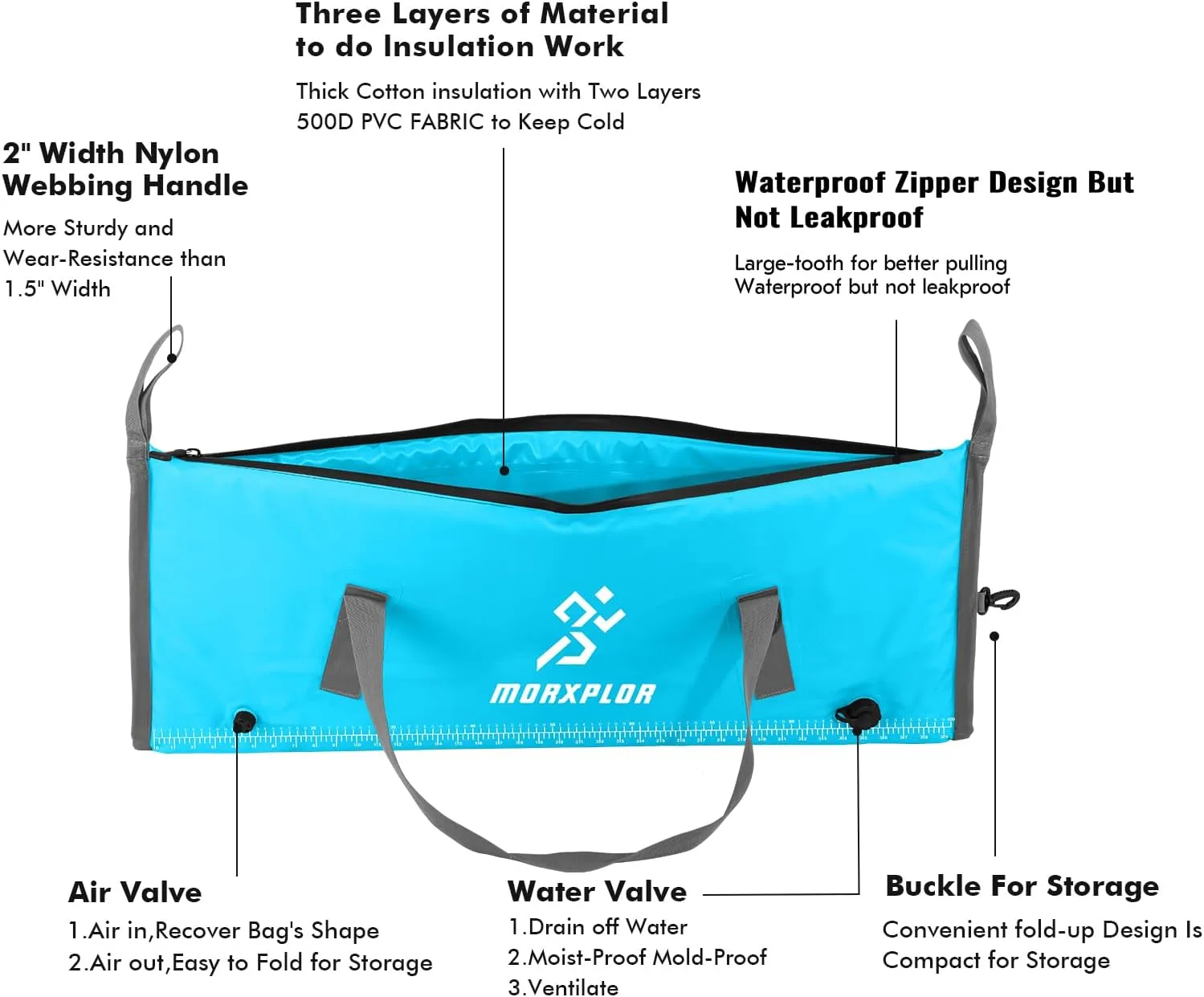 Insulated Fish Cooler Bag for Fishing 41x17 47x17In 50x20In 60x24 72x30 Inch,Large Insulated Fish Kill Bag,Fishing Catch Bag Cooler with Common Smooth Water-Resistant Zipper