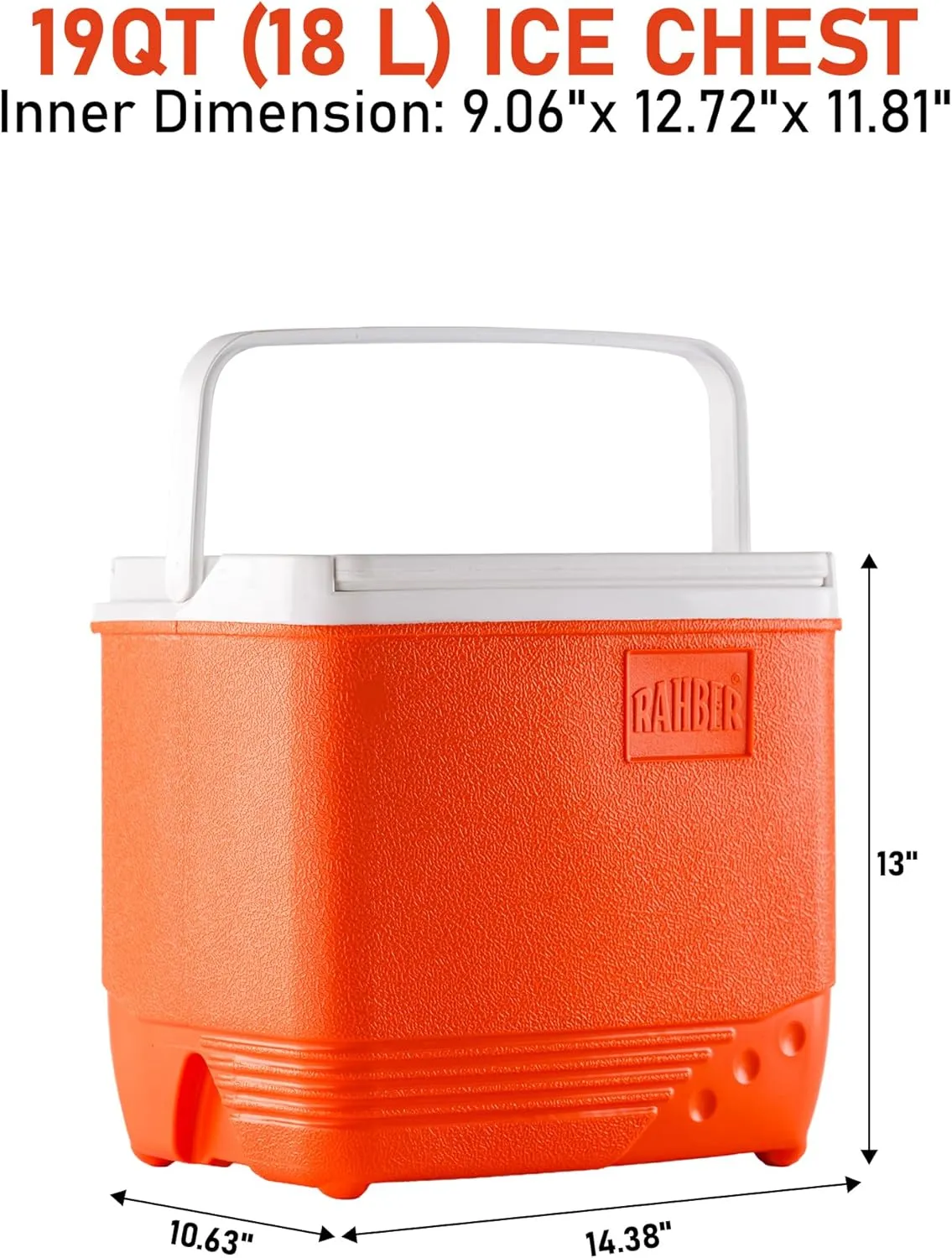 Insulated Ice Cooler Portable Ice Box Hard Heavy Duty Small Ice Chest for Camping, Tailgating, Beach, Picnic, Groceries