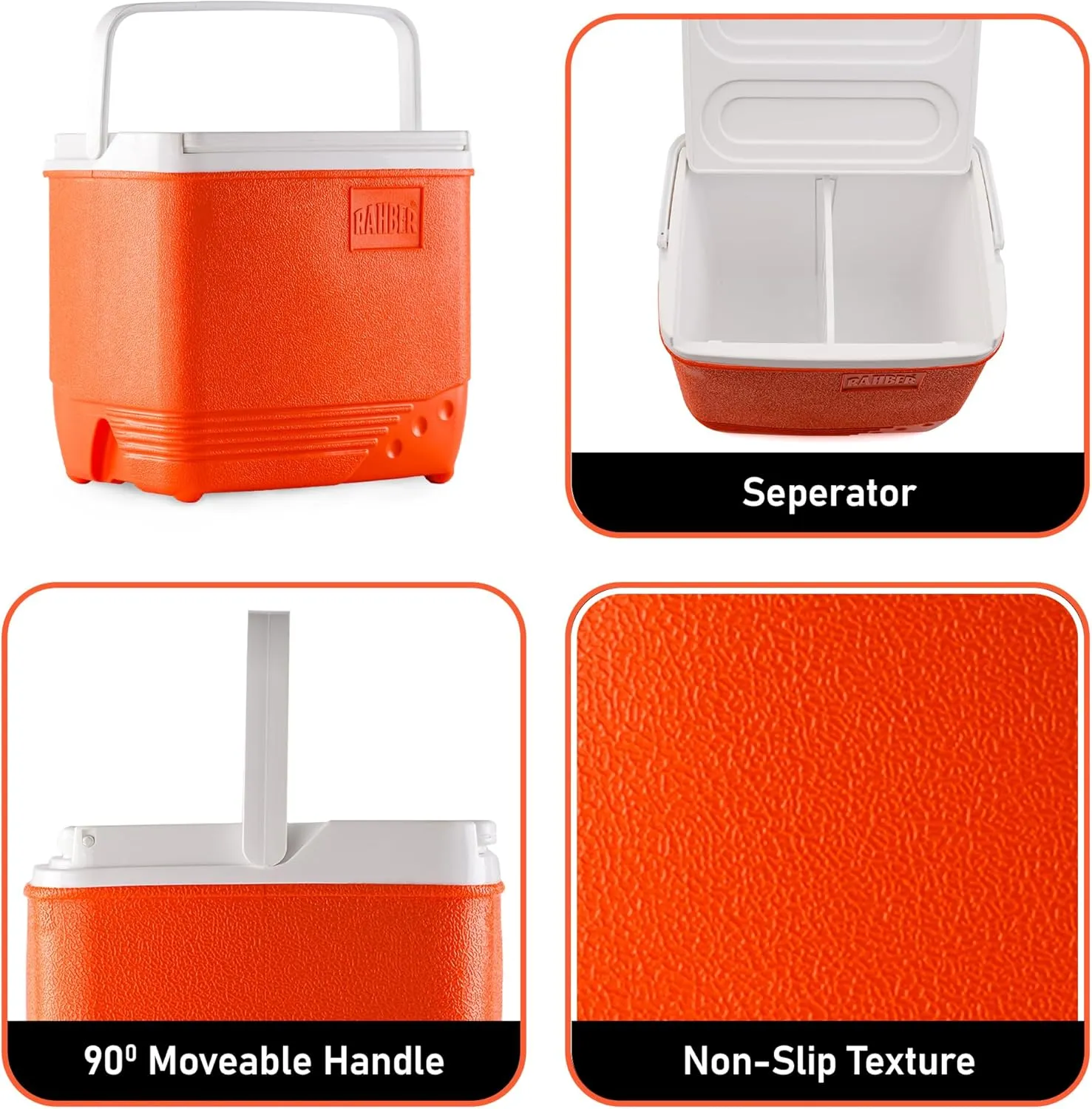 Insulated Ice Cooler Portable Ice Box Hard Heavy Duty Small Ice Chest for Camping, Tailgating, Beach, Picnic, Groceries