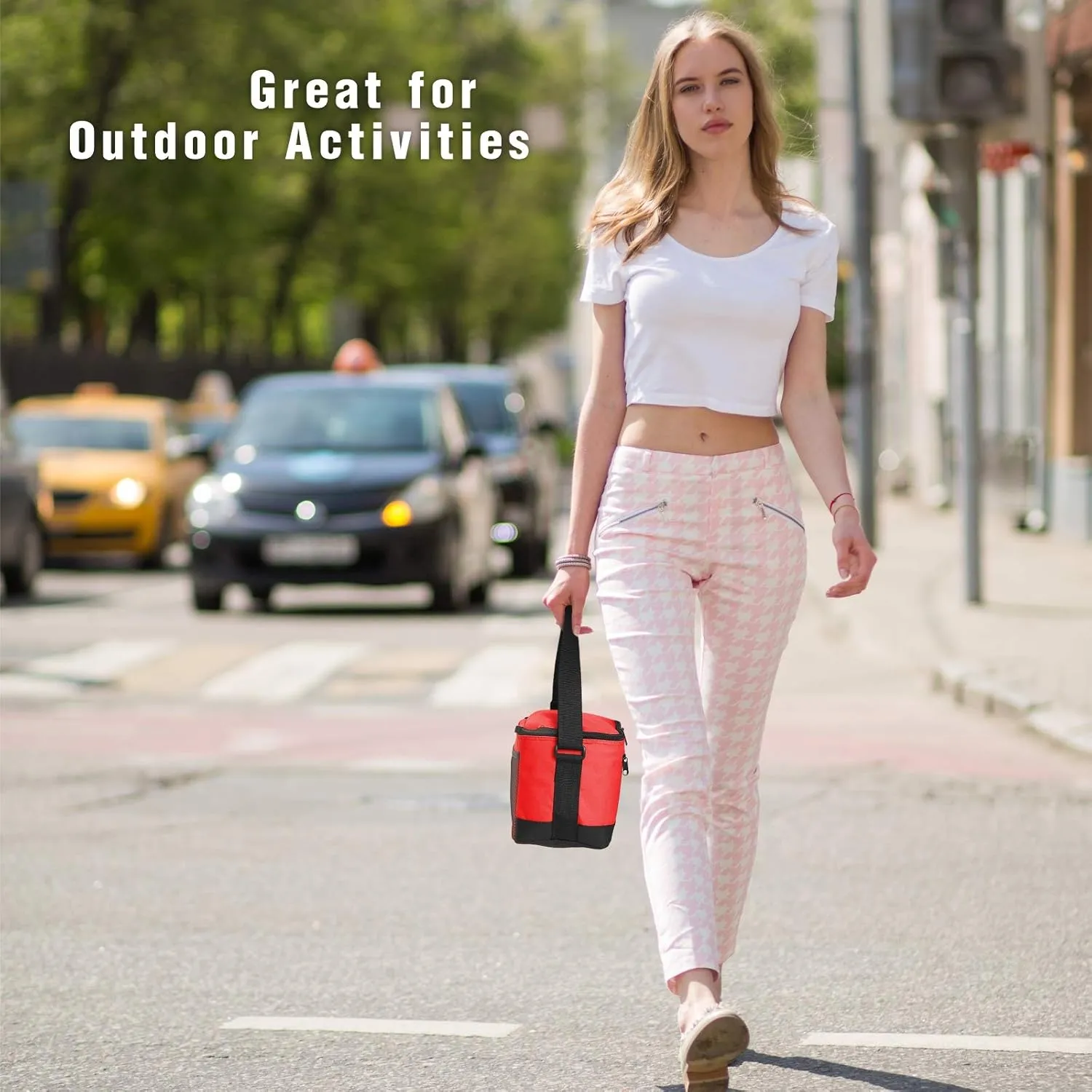 Insulated lunch Bag, 6 Cans Small Insulated Cooler Box Tote Container Lunch Bag Pack With Adjustable Strap For Women Men