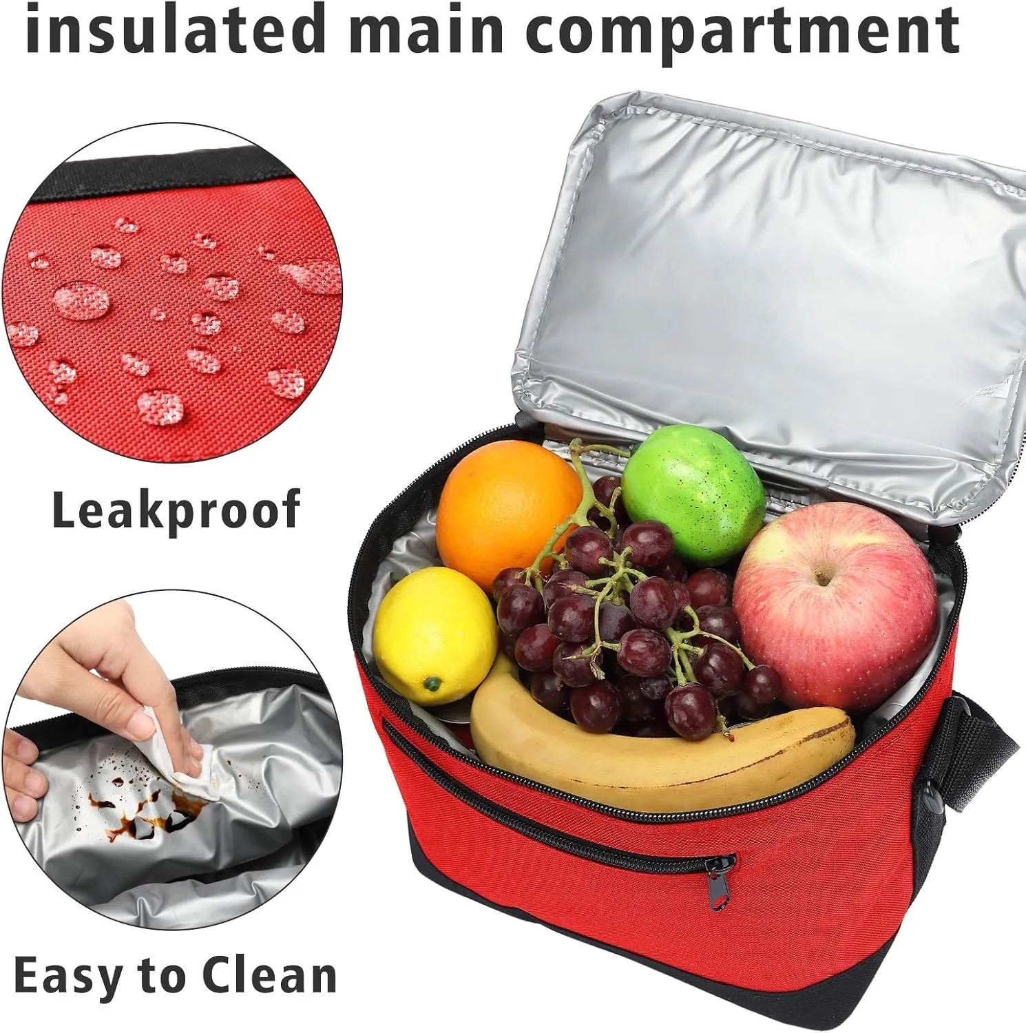 Insulated lunch Bag, 6 Cans Small Insulated Cooler Box Tote Container Lunch Bag Pack With Adjustable Strap For Women Men