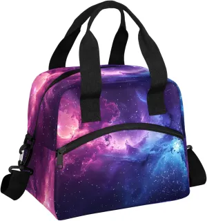 Insulated Lunch Bag for Men Women Adult, Colorful Astronomy Pictures Reusable Lunch Box with Adjustable Shoulder Strap Large Leakproof Cooler Bag for Picnic Work