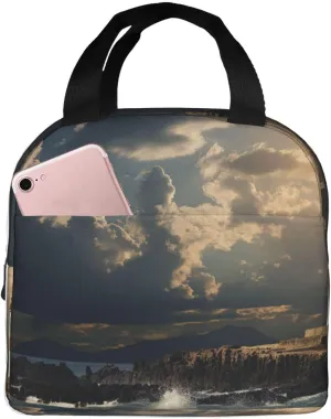 Insulated Lunch Bag for Women Men Old Lighthouse by The Sea Lunch Box Leakproof Reusable Lunch Cooler Tote for Work Travel Picnic Outdoor