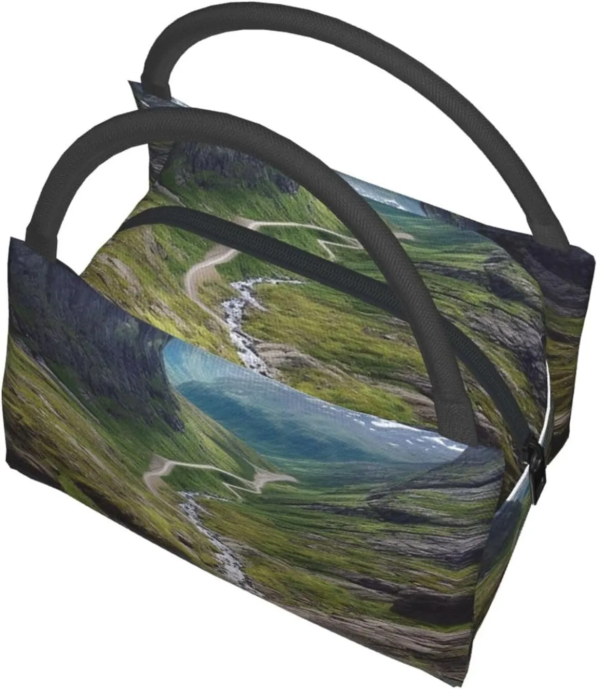 Insulated Lunch Bag Lunch box for Women Men Reusable Cooler Bag Norway terrain Lunch Bag Portable Lunch Tote Bag Leakproof Lunchbox for Work Travel Picnic Office
