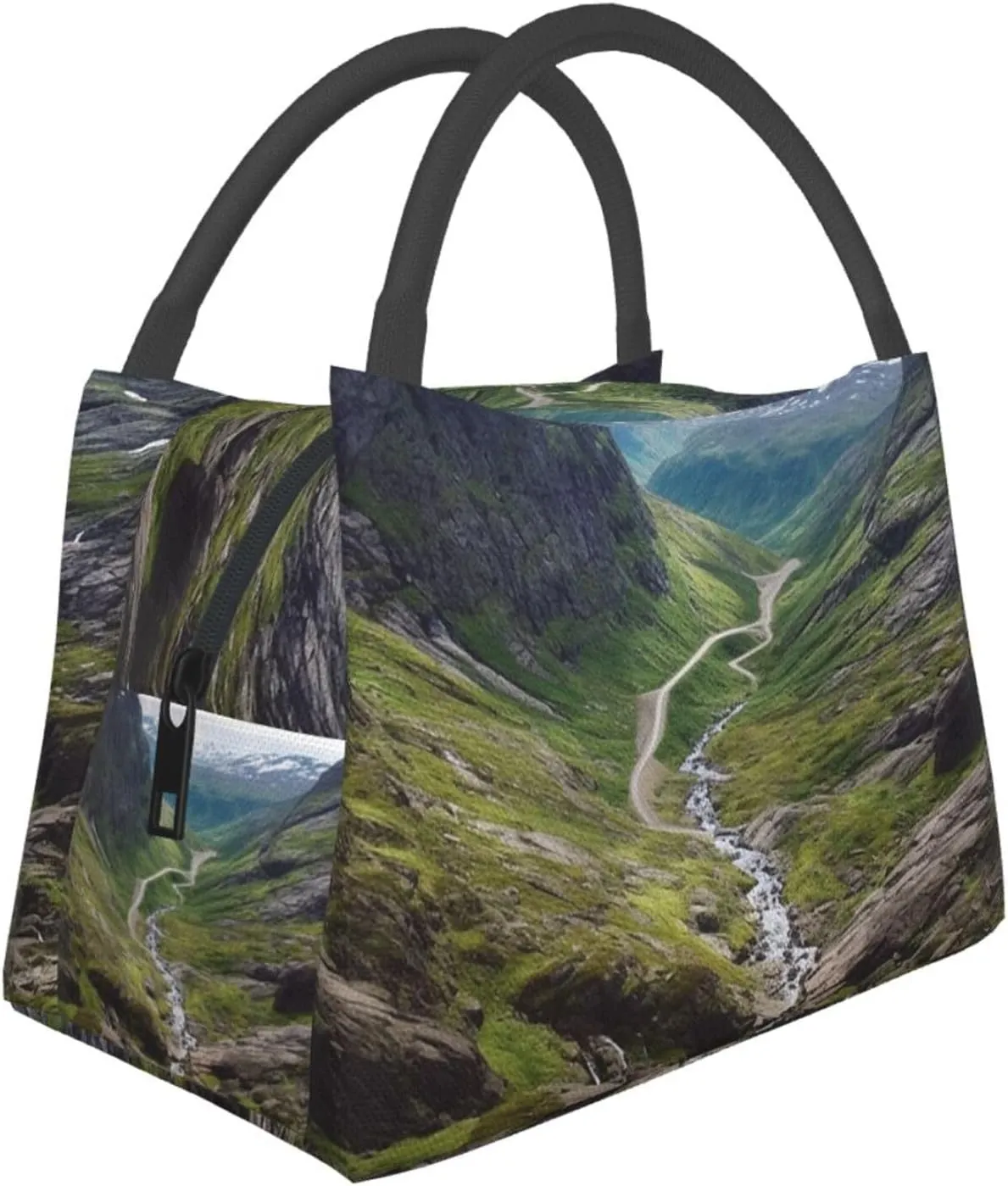 Insulated Lunch Bag Lunch box for Women Men Reusable Cooler Bag Norway terrain Lunch Bag Portable Lunch Tote Bag Leakproof Lunchbox for Work Travel Picnic Office