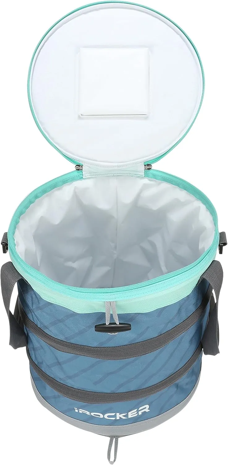 iROCKER Collapsible Pop-Up Cooler: Portable, Lightweight, Insulated Cooler for Paddleboards, Beach, Camping & Outdoor Adventures