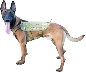 IronSeals Tactical Service Dog Vest Molle Training Dog Vest Harness with Mesh Padding and Two Handles