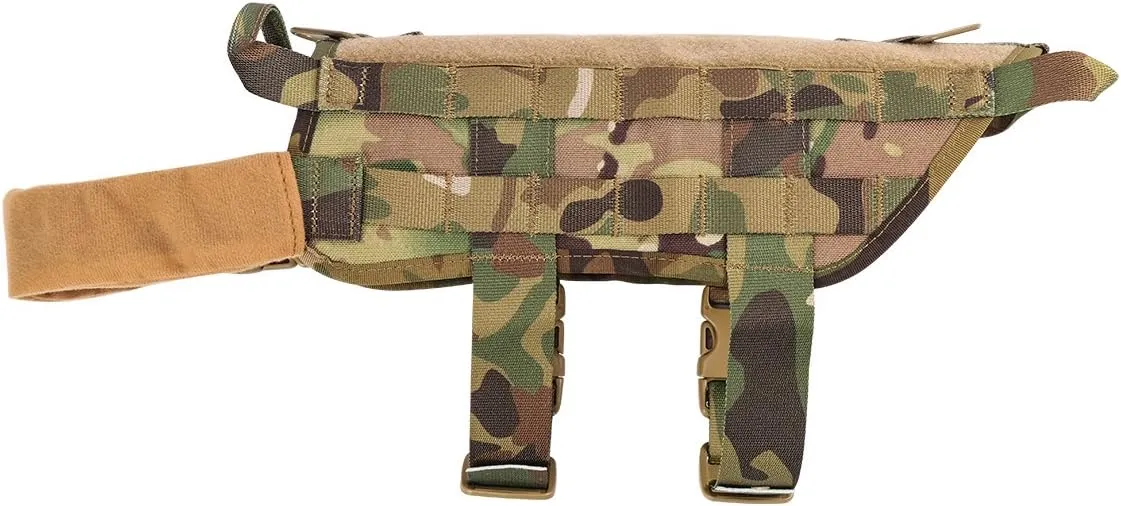IronSeals Tactical Service Dog Vest Molle Training Dog Vest Harness with Mesh Padding and Two Handles