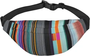 Irregular Vertical Lines Men'S And Women'S Waist Pack, Crossbody Bag With Adjustable Belt For Running, Traveling, Sports, Hiking
