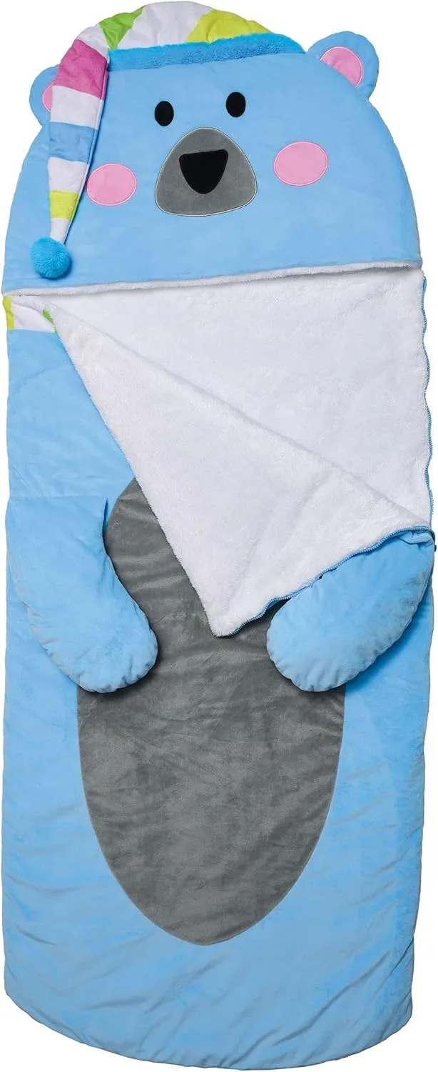 iscream 73" x 25" Faux Sherpa-Lined Furry Plush Fleece Zippered Sleeping Bag - Furry Friends Collection