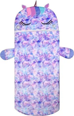 iscream 73" x 25" Faux Sherpa-Lined Plush Fleece Zippered Sleeping Bag - Pretty Friends Collection