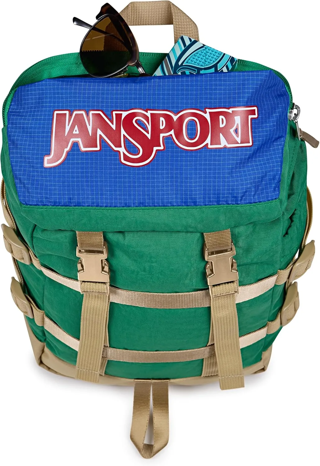 JanSport Mini Skip Pack – Compact Backpack with Main Compartment, Side Water Bottle Pocket, and Zippered Accessory Pocket, Jelly Kelly