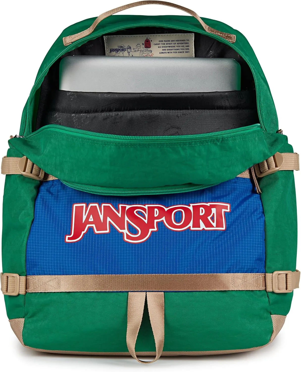 JanSport Small Seattle Pack – Compact Backpack with Main Compartment, Dual Water Bottle Pockets, and Padded Sleeve for 15-Inch Laptop, Jelly Kelly