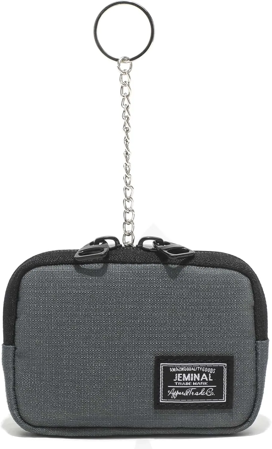 JEMINAL Lanyard Travel Little Coin Purse Pouch Fit for Men & Women & Boys & Girl: Change & Cards & Cash Dual Zip Travel Wallet with Keychain - Men's Detachable Nylon Essentials Change Pouch Purse