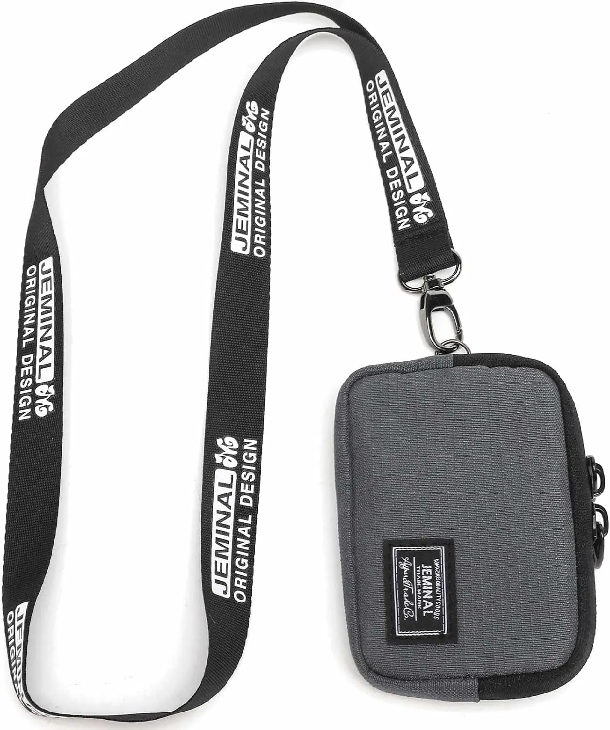 JEMINAL Lanyard Travel Little Coin Purse Pouch Fit for Men & Women & Boys & Girl: Change & Cards & Cash Dual Zip Travel Wallet with Keychain - Men's Detachable Nylon Essentials Change Pouch Purse