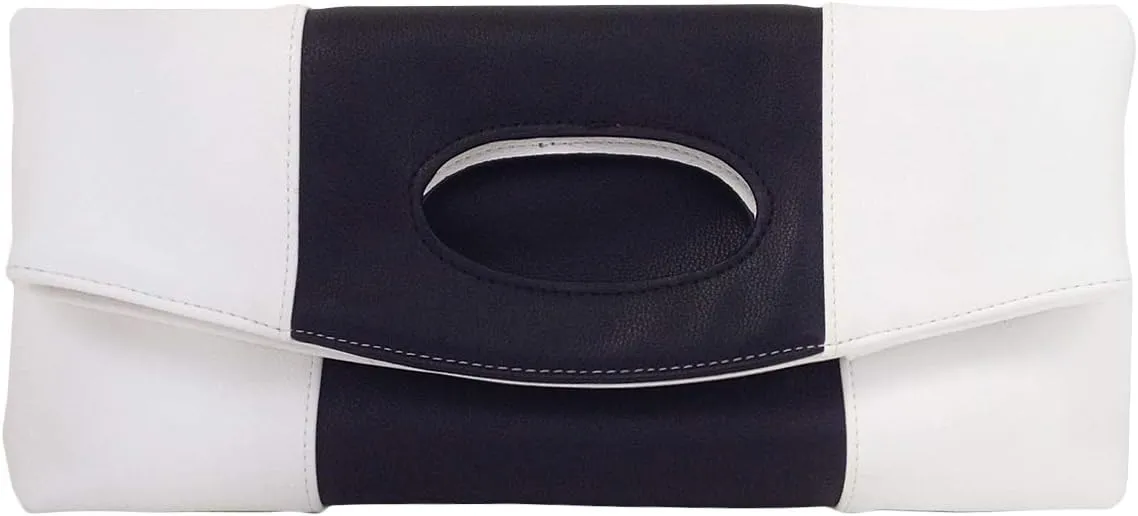 JNB Color Block Fold Over Clutch