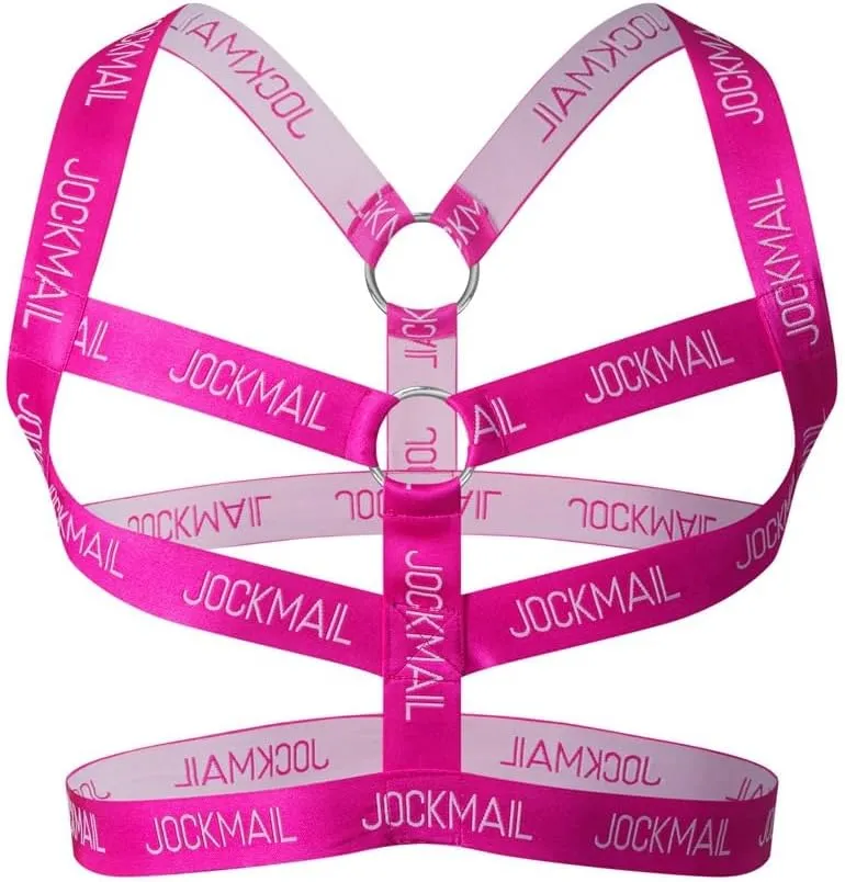 JOCKMAIL Men's Body Chest Harness Jockstrap Underwear Set Elastic Waistband Mens Jock Strap with Body Chest Harness