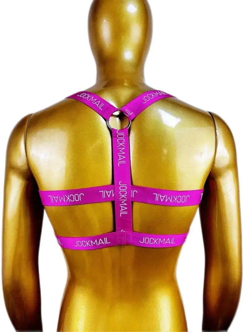 JOCKMAIL Men's Body Chest Harness Jockstrap Underwear Set Elastic Waistband Mens Jock Strap with Body Chest Harness