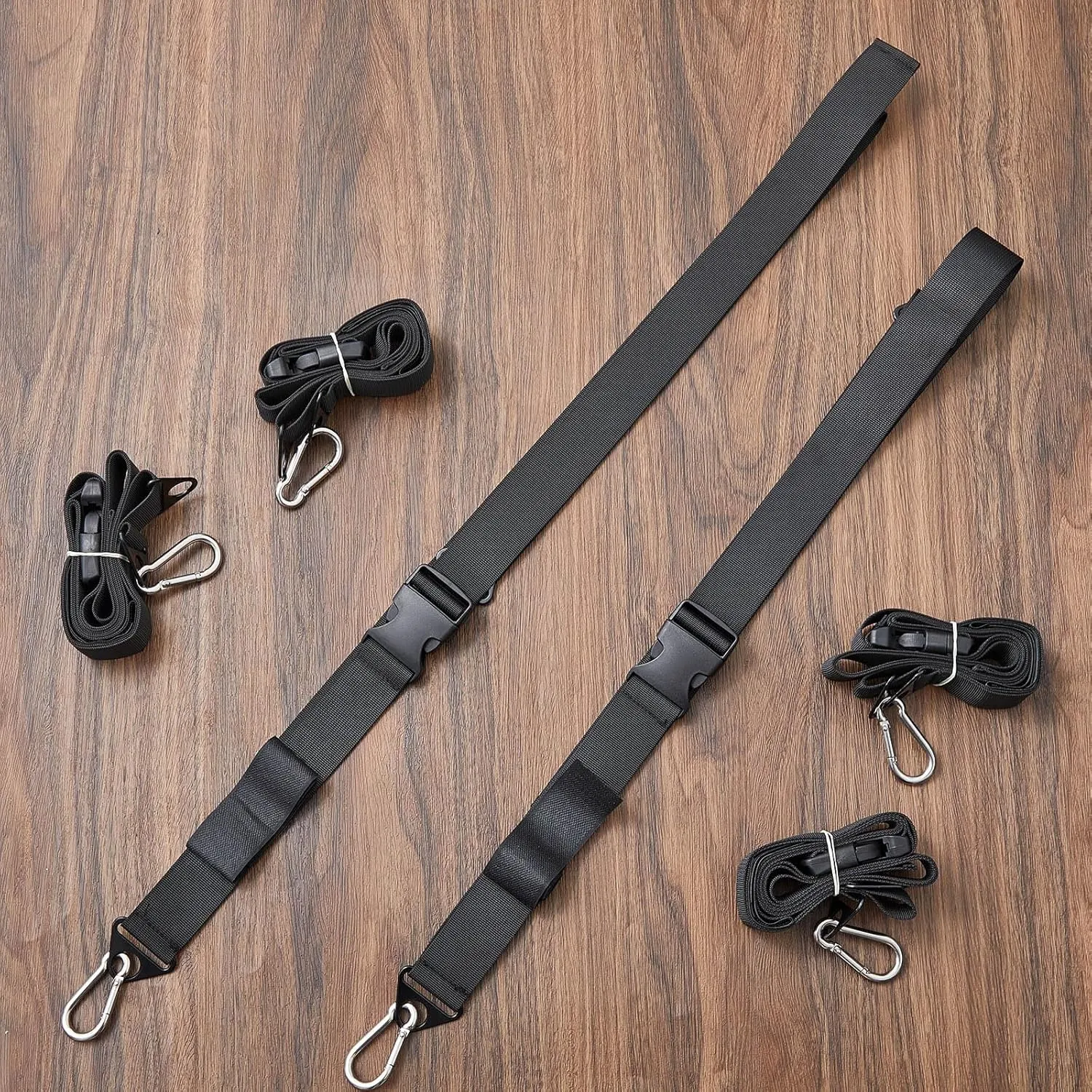 Kayak Storage Hanging Straps 1.5 Inch Wide Adjustable Nylon Kayak Wall Mount Straps System with Carabiner, Hoist Sling for Indoor Outdoor Paddle Canoe Surfboard Storage