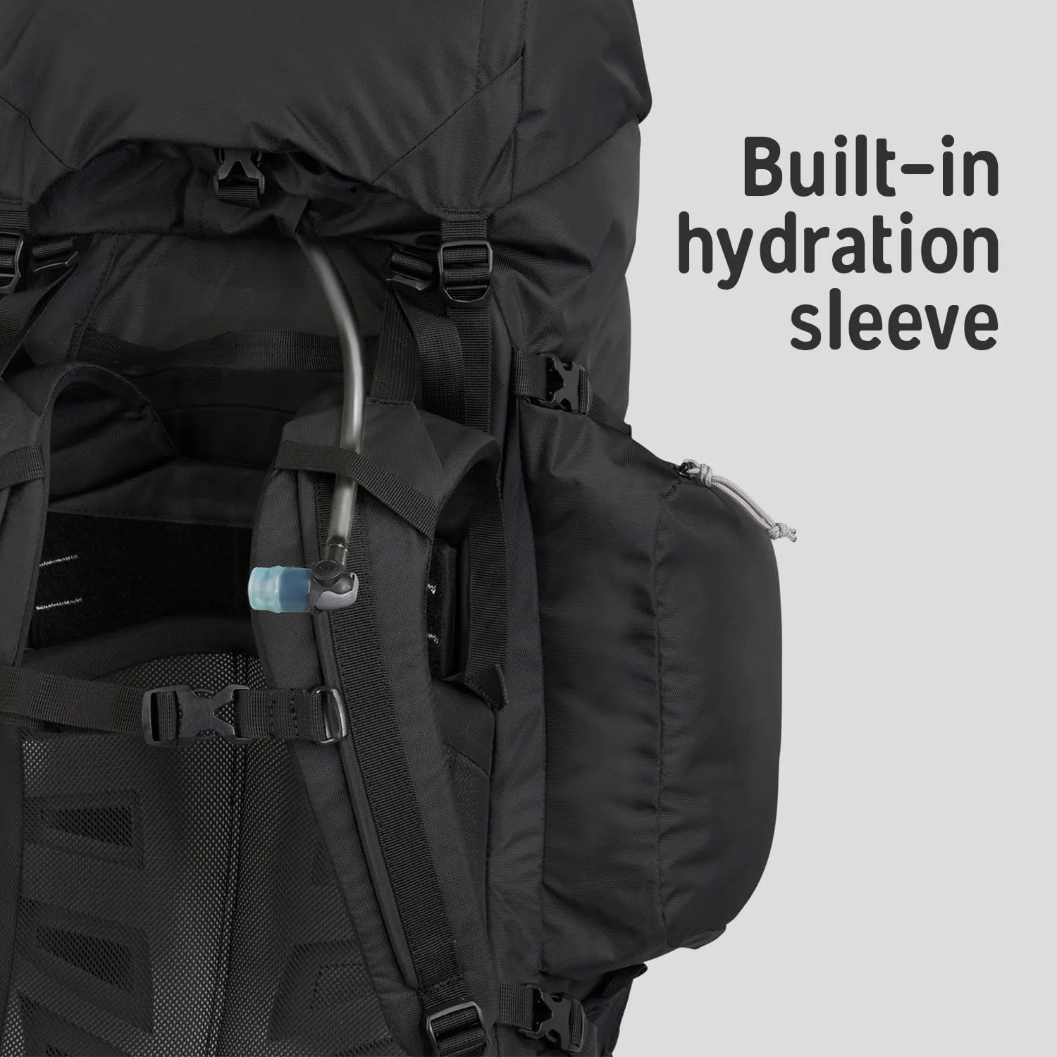 Kelty Coyote 60-105 Liter Internal Frame Backpack - Hiking, Backpacking, Travel, Adjustable Torso (65L / Black)