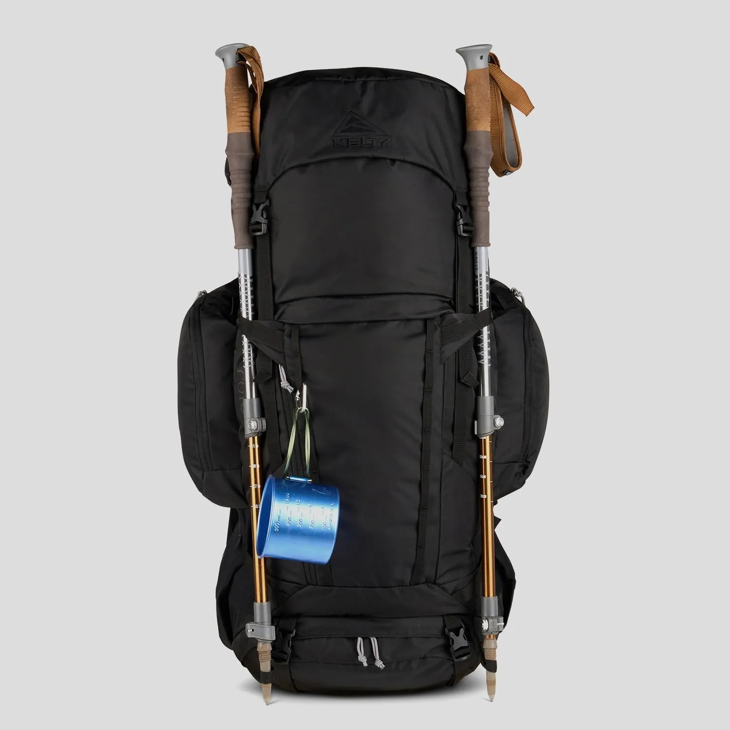 Kelty Coyote 60-105 Liter Internal Frame Backpack - Hiking, Backpacking, Travel, Adjustable Torso (65L / Black)