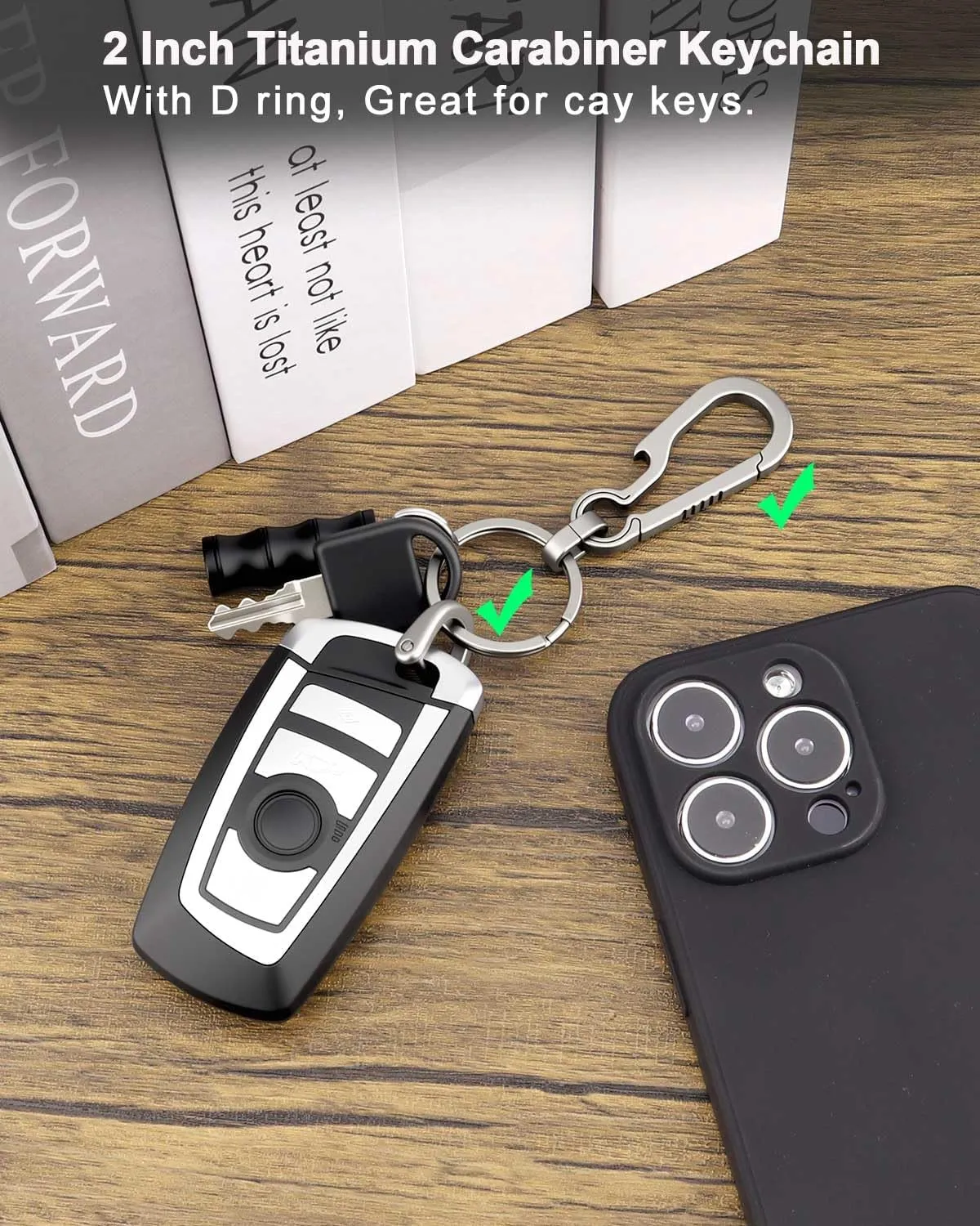 Key Clip Titanium Carabiner Keychain Quick Release Key Chain Carabiner for Keys Titanium Key Rings Heavy Duty