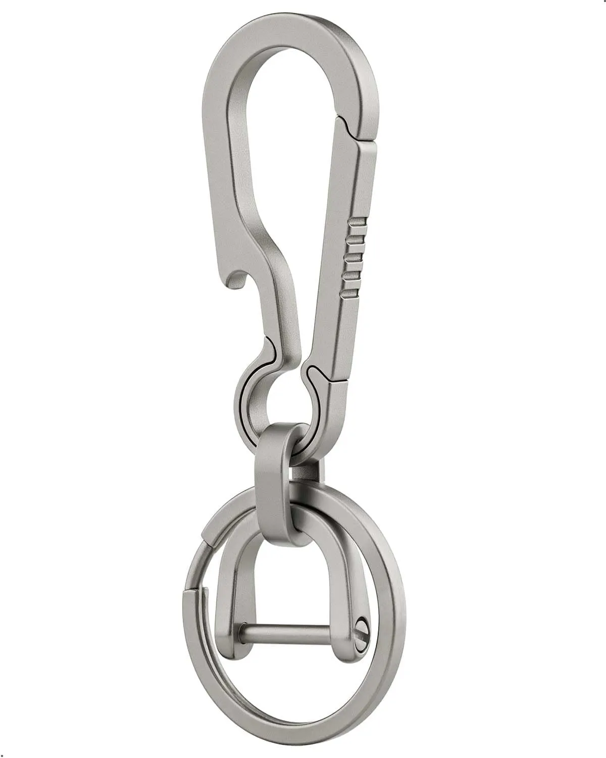 Key Clip Titanium Carabiner Keychain Quick Release Key Chain Carabiner for Keys Titanium Key Rings Heavy Duty