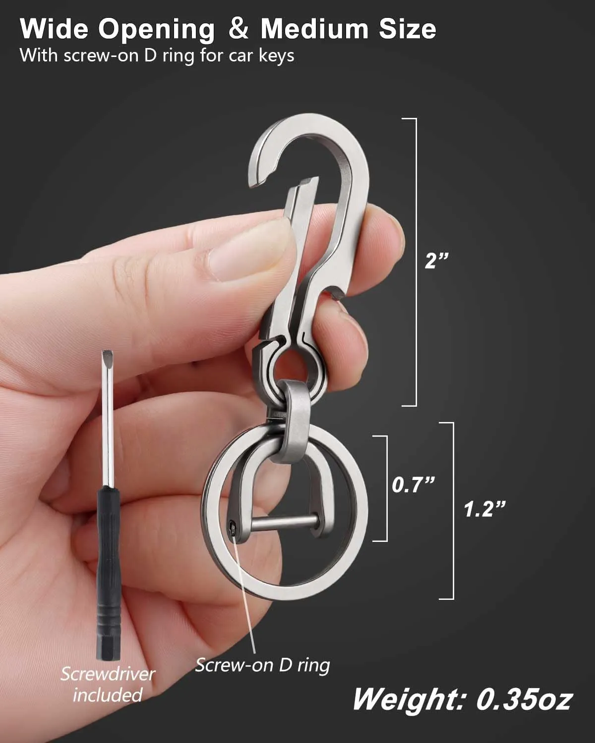 Key Clip Titanium Carabiner Keychain Quick Release Key Chain Carabiner for Keys Titanium Key Rings Heavy Duty