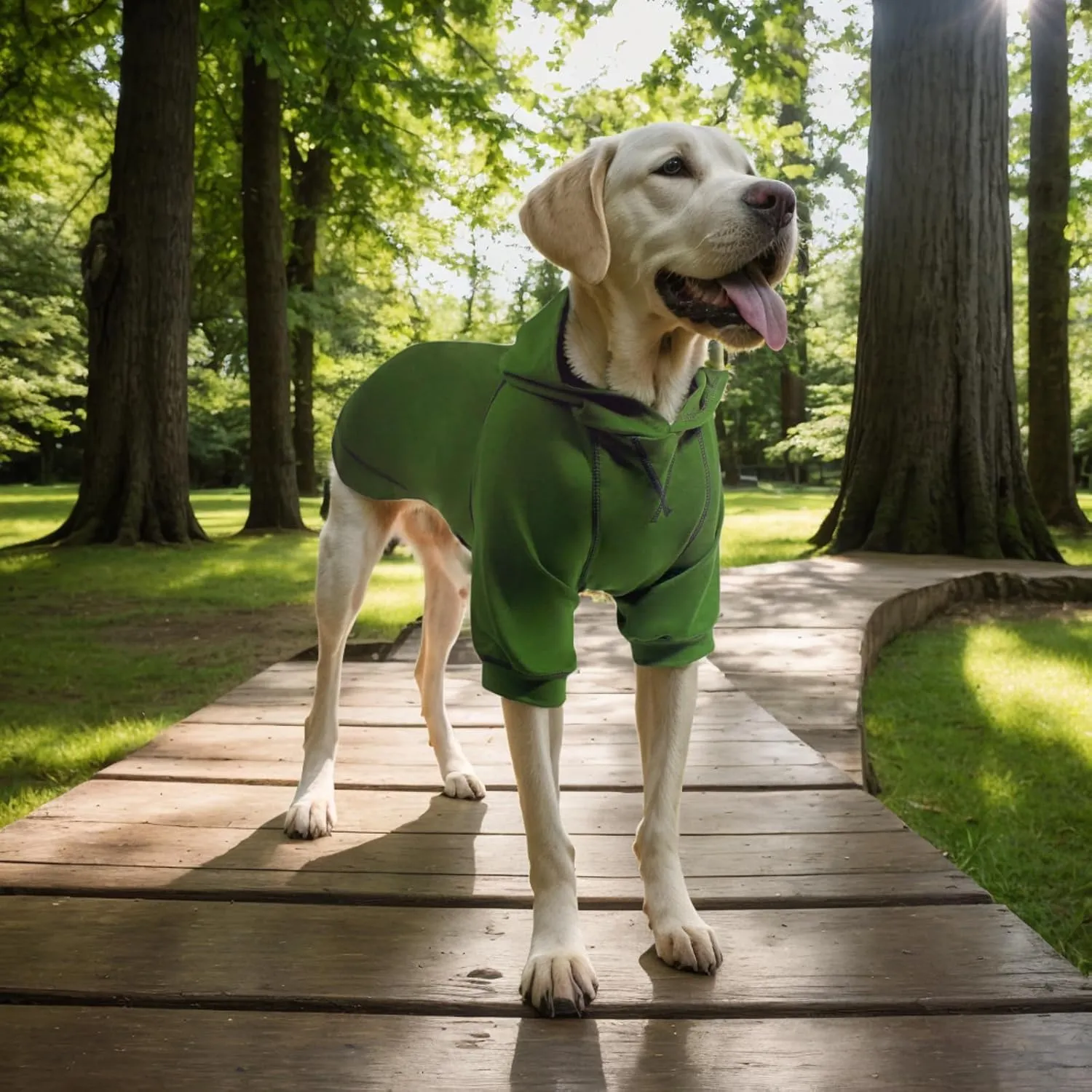 Kicred Basic Dog Hoodie, Premium Dog Sweater Pullover, Soft & Comfy Cotton Pet Clothes Hoodies with Hat and Leash Hole - Army Green (XX-Large)
