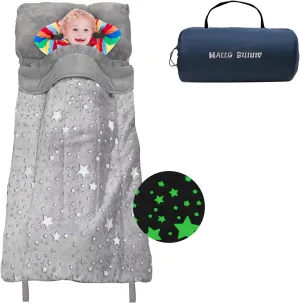 Kids Sleeping Bag for Girls & Boys, Large Kids Sleeping Bag with Pillow, Glow in The Dark Slumber Bag,Soft and Comfortable for Childern Daycare, Sleepovers Travel
