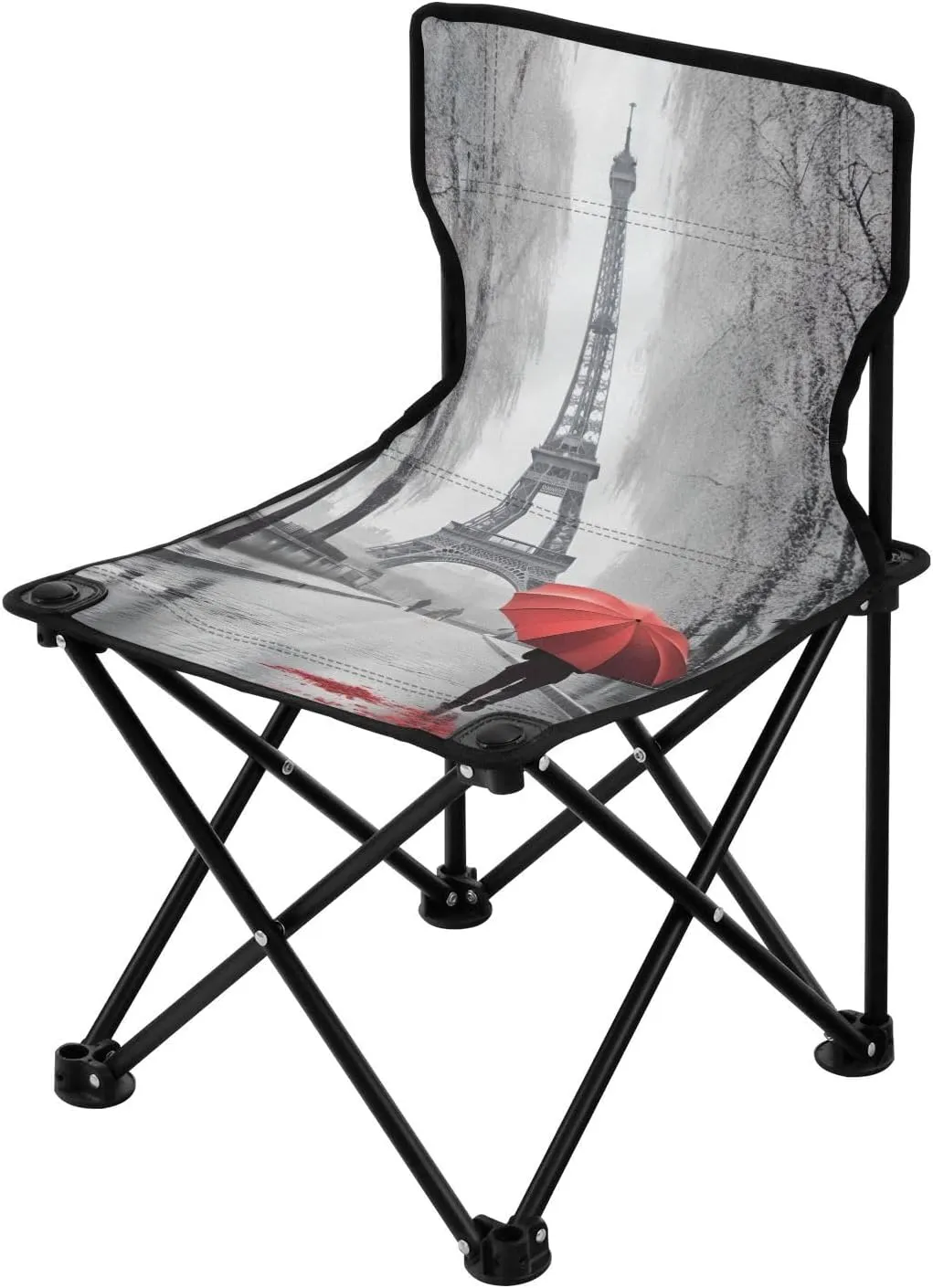 Kigai Folding Camping Chair Heavy Duty Chair Ultralight Compact Portable Beach Chair for Outdoor Camp, Hiking, Travel, Beach, Sporting Event and Picnic, Raining Eiffel Towel