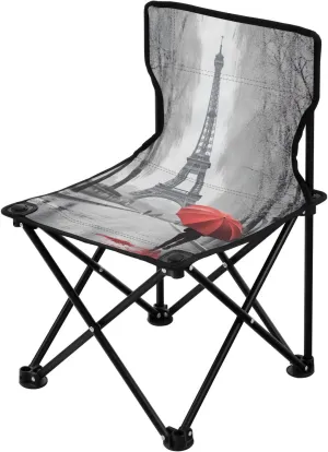 Kigai Folding Camping Chair Heavy Duty Chair Ultralight Compact Portable Beach Chair for Outdoor Camp, Hiking, Travel, Beach, Sporting Event and Picnic, Raining Eiffel Towel