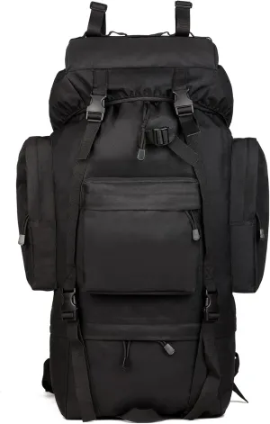 King'sGuard Internal Frame Hiking Backpack 65L Backpacking Backpack with Rain Cover Waterproof Camping Rucksack for Men and Women (Black)