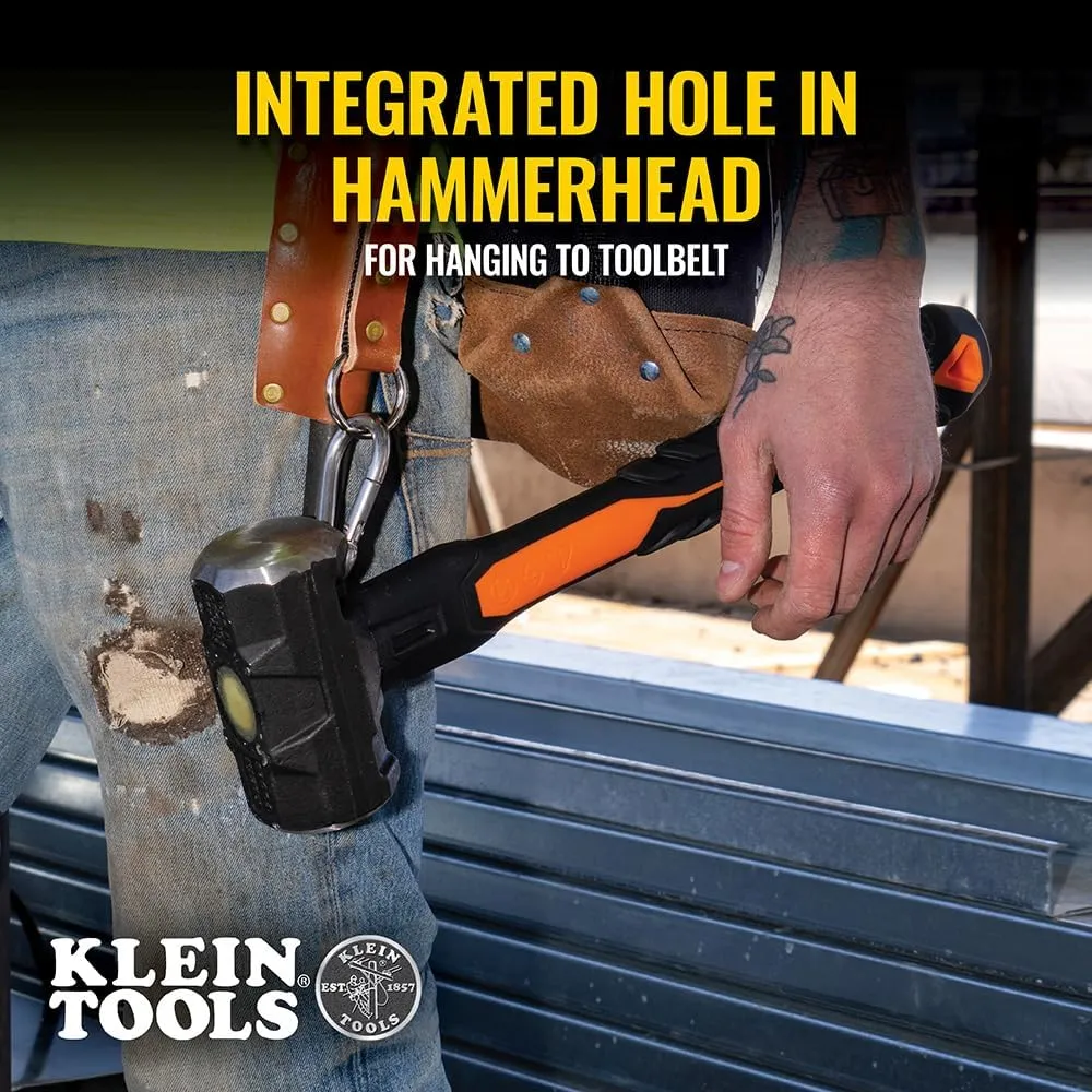 Klein Tools H80696EP 6-Pound Sledgehammer, Beater with Carabiner Hole, Shock-Reducing Grip and Fiberglass Handle for Demolition Power