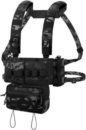 KRYDEX Micro Chest Rig with 5.56/7.62 Magazine Holder,Wing Pouches,Dangler Pouch,Fat Strap Shoulder Harness Set