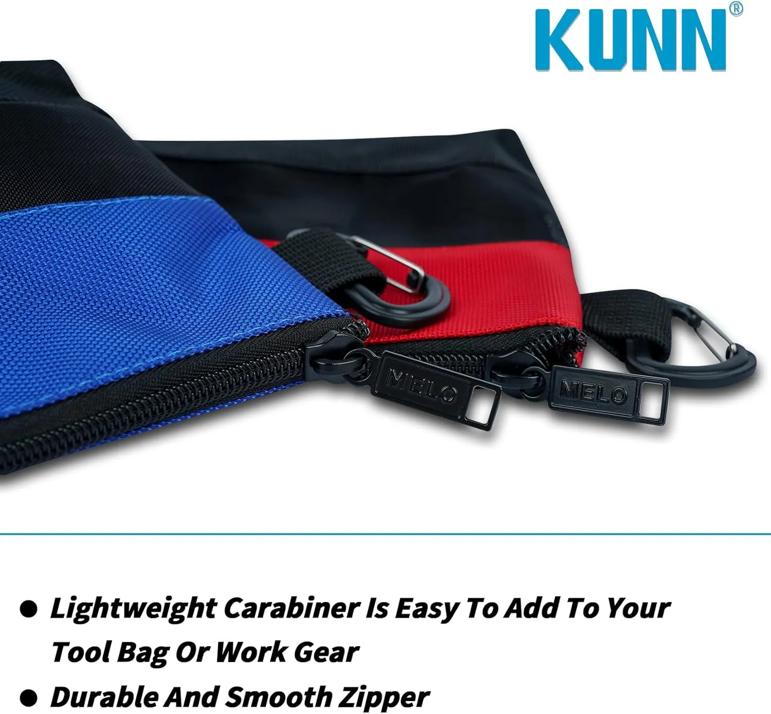KUNN 2 Pack Tool Pouch Zipper Storage Bag,Heavy Duty Small Tool Bags Utility Pouches Organizer