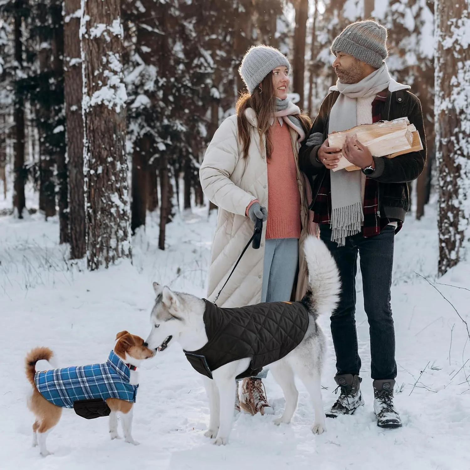 Kuoser Warm Dog Coat, Waterproof Dog Coats for X-Small Dogs, Adjustable Durable Doggie Winter Jacket Reversible Cozy Puppy Cold Weather Apparel from Small to Large Breed, Blue XS