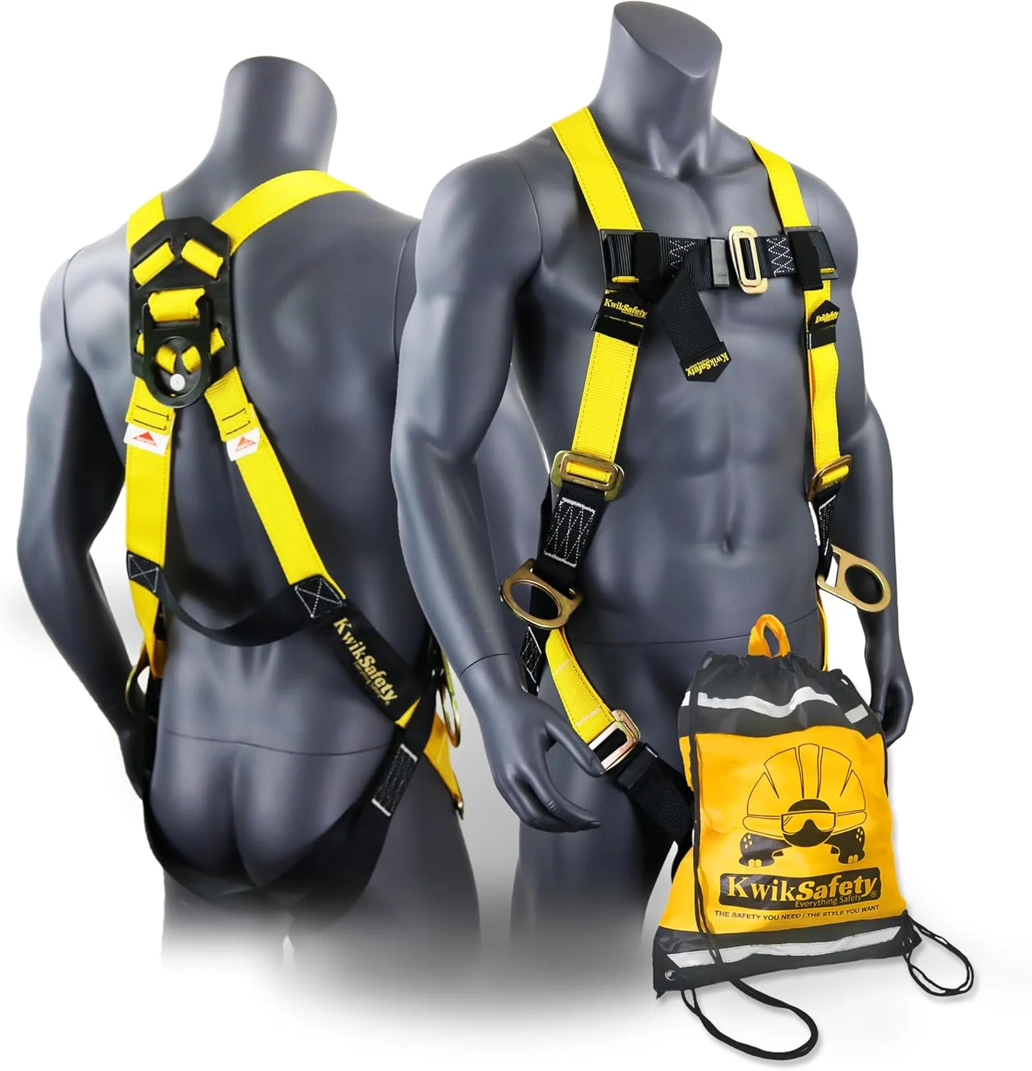 KwikSafety - Charlotte, NC - THUNDER Fall Protection Safety Harness [w/ 3 D-Rings] Construction PPE ANSI Tested OSHA