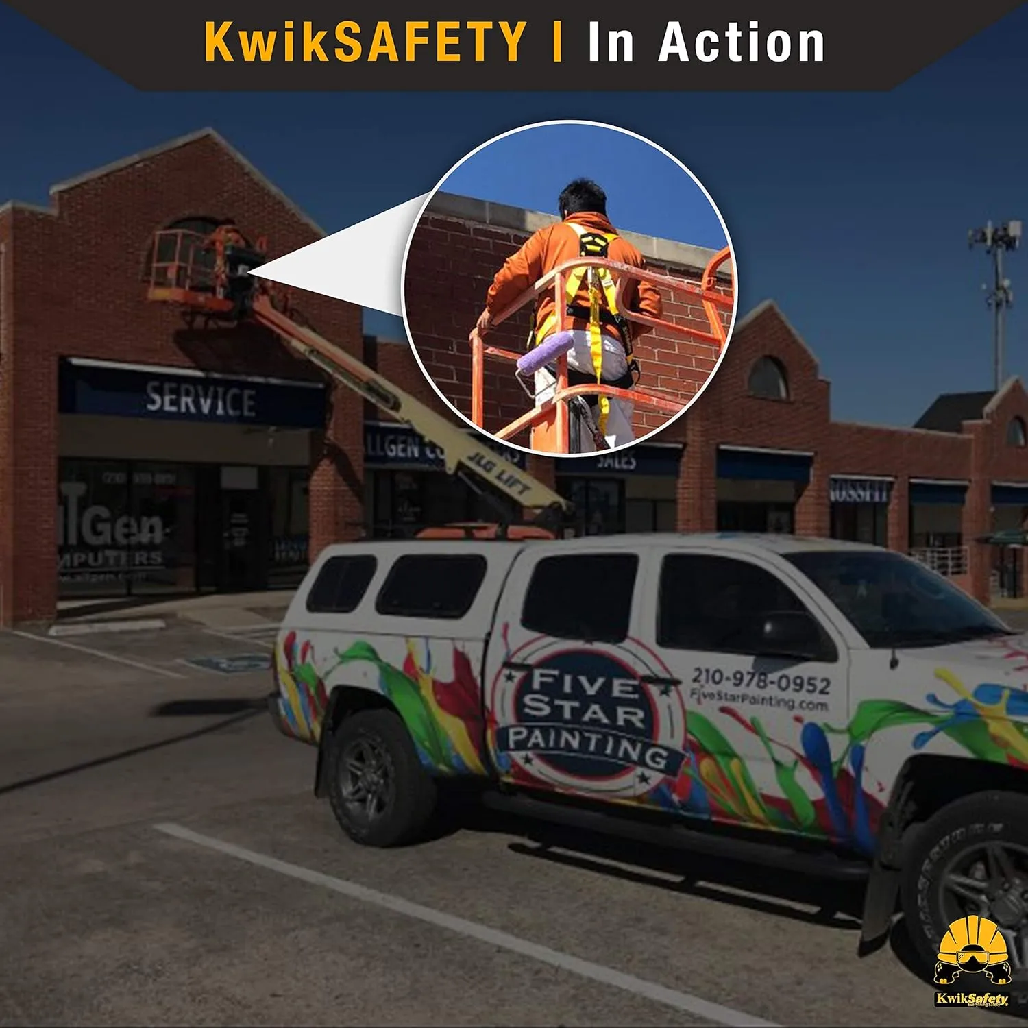 KwikSafety - Charlotte, NC - THUNDER Fall Protection Safety Harness [w/ 3 D-Rings] Construction PPE ANSI Tested OSHA