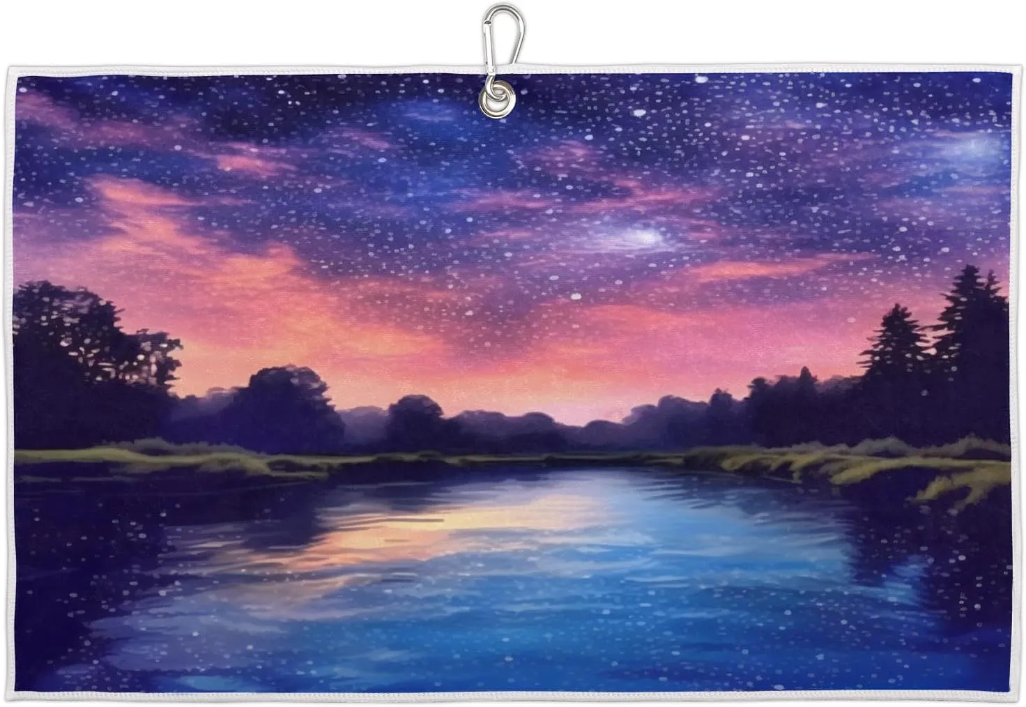 Lakes Stars Golf Towel with Heavy Duty Carabiner Clip Quick Dry Ultra Absorbent Club Ball Cleaning Towel Golf Accessories for Men Women