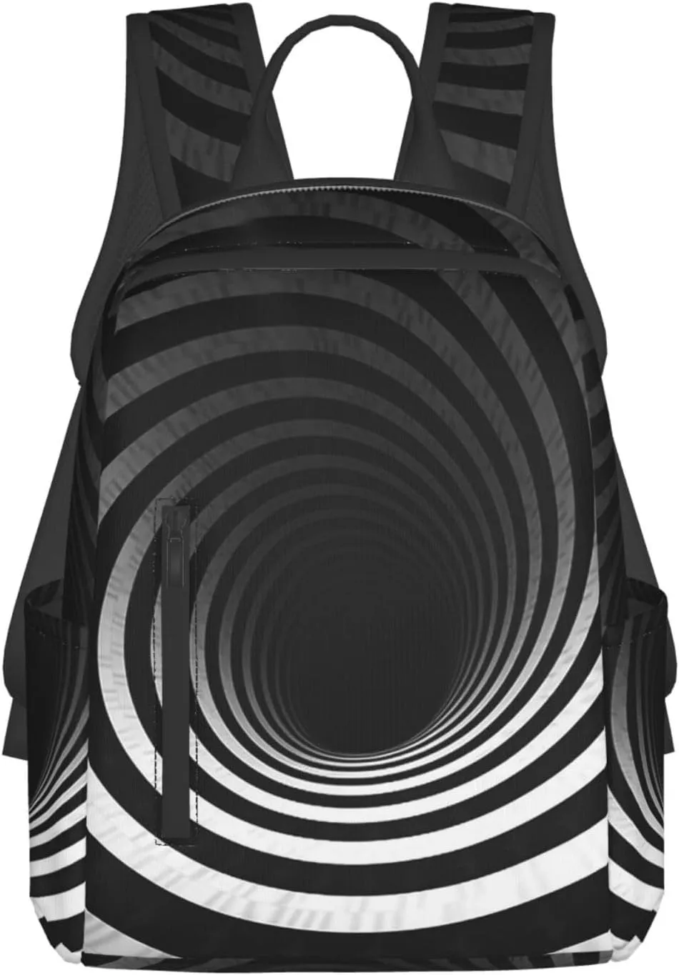 Laptop Backpack Lightweight Hiking Backpack Black and white spiral tunnel Weekender Bag Travel Daypack for Women Men