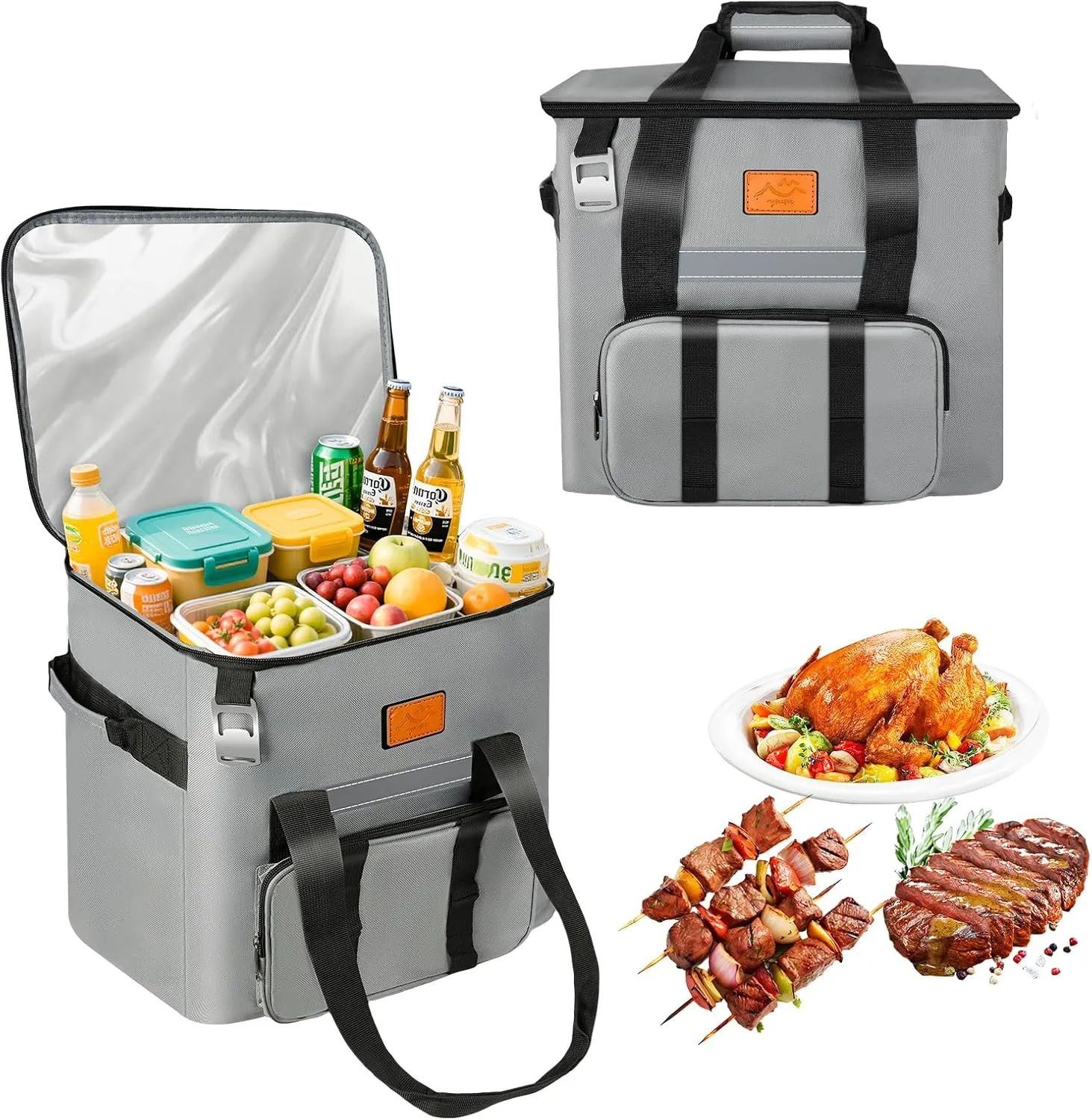 Large Insulated Cooler Bag for 26 Cans,6-8-Hour Ice Retention, Leak-Proof & Water-Resistant, Lightweight Collapsible Cooler with Handheld Strap for Beach, Camping, Picnics