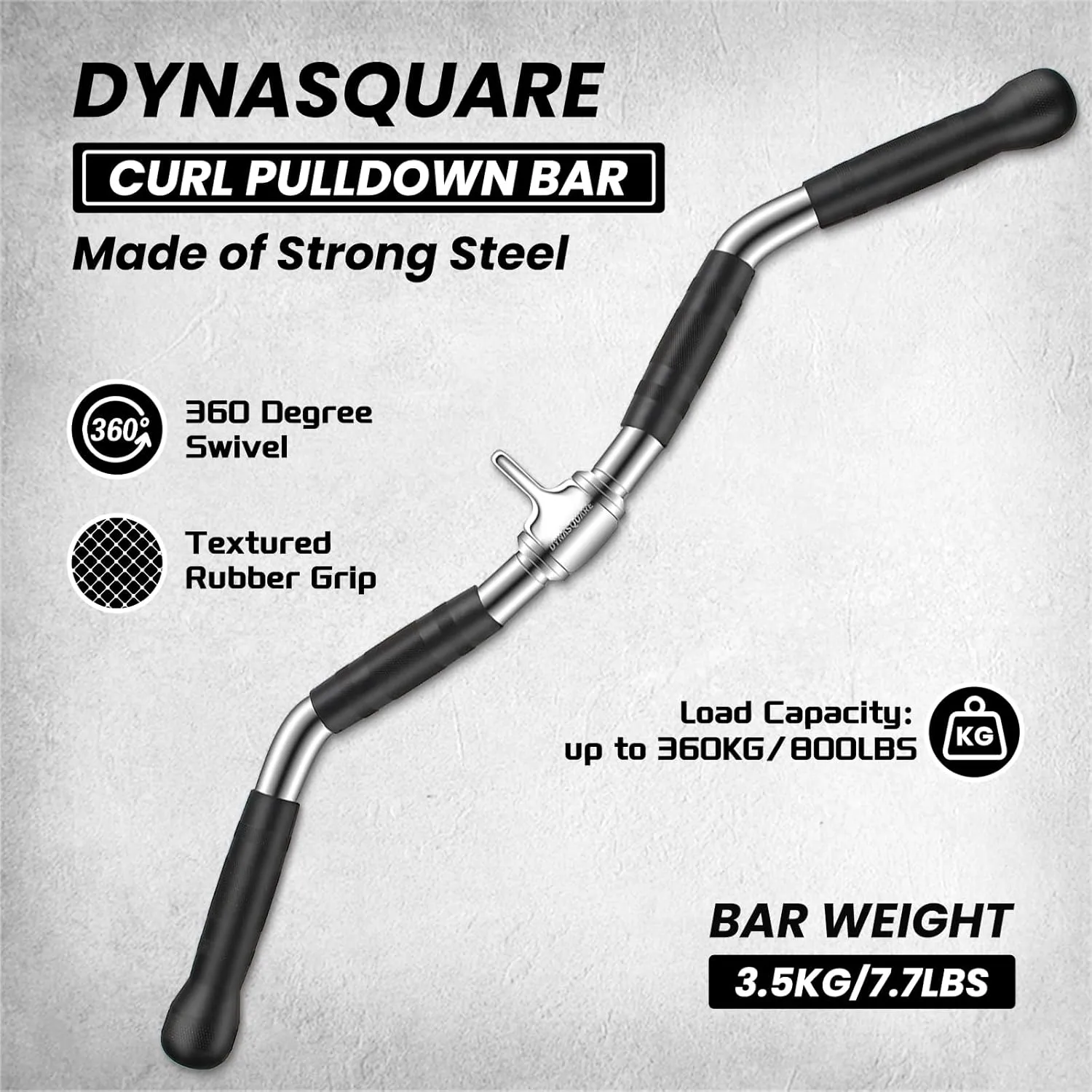 LAT Pulldown Attachments Combo, Cable Machine Accessories with Curl Pulldown Bar, Fit Most Gym Machines, Made of Heavy Duty Solid Steel