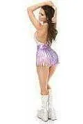 Lavender Hologram Fringe Mini Skirt