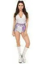 Lavender Hologram Fringe Mini Skirt