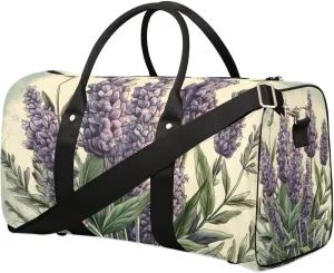 Lavender Paint Travel Duffel Bag for Women Men Waterproof Foldable Overnight Weekender Bag Large Capacity Sports Gym Bag