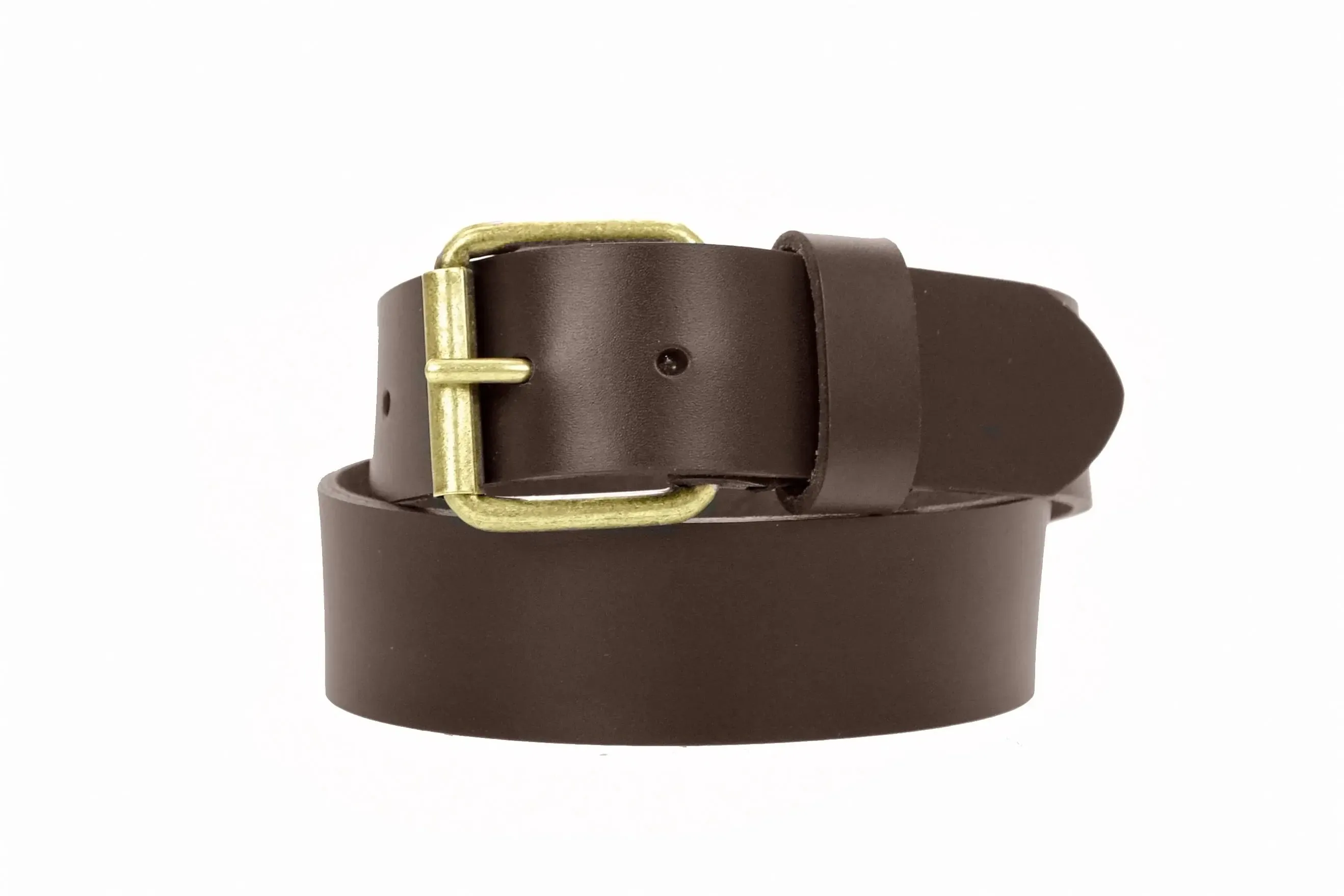 Leather Harness Belt with Antique Nickel Buckle