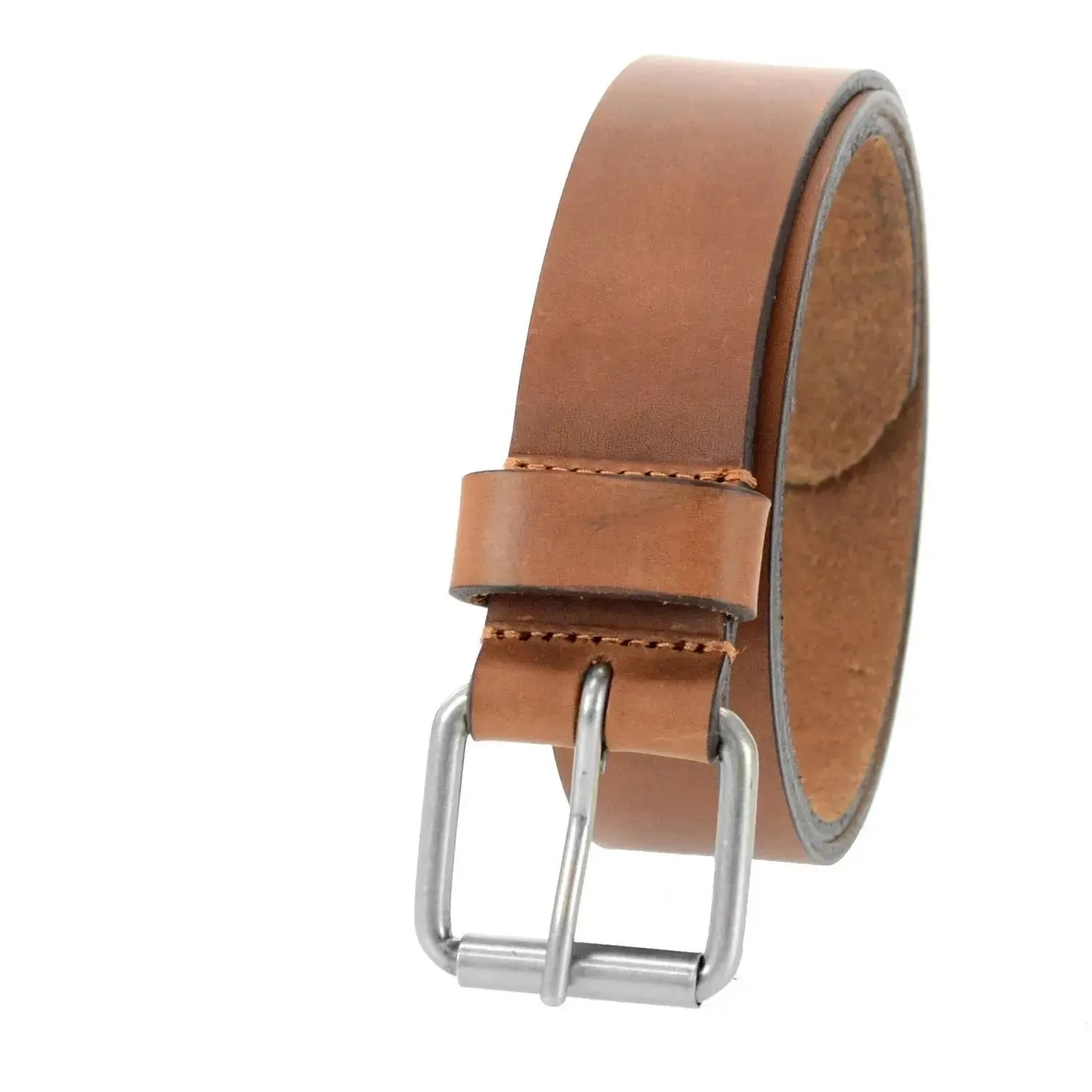 Leather Harness Belt with Antique Nickel Buckle